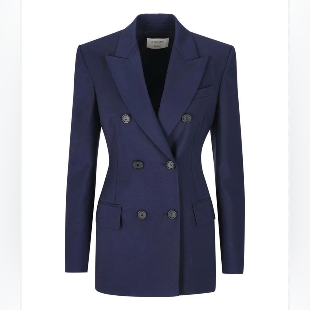 MAXMARA SPORTMAX Navy Double-Breasted Blazer size 2